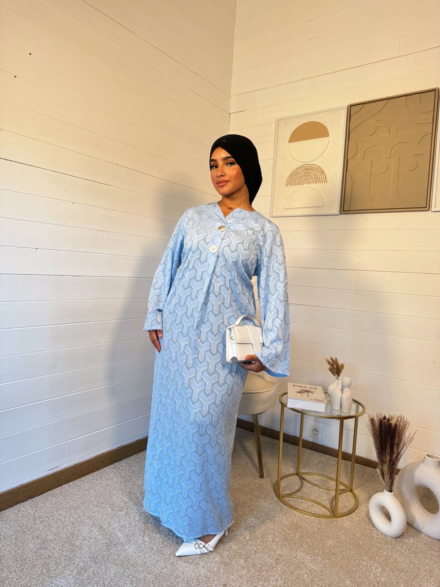 ROBE CHAIMAE BLEU CIEL(taille standard)