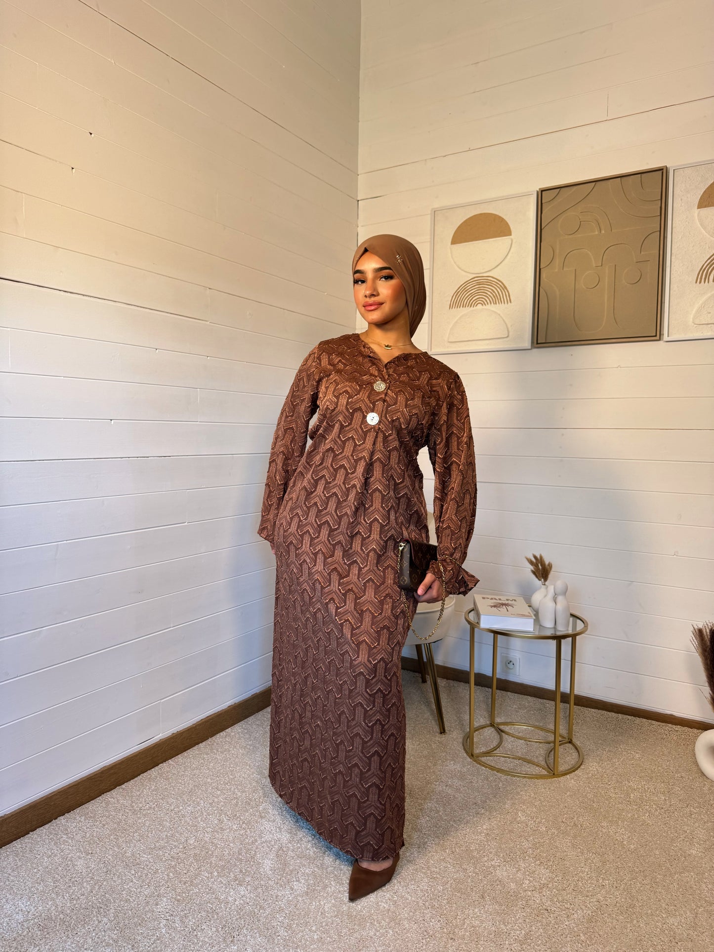 ROBE CHAIMAE marron (taille standard)
