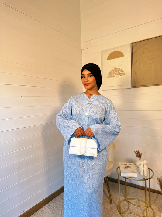 ROBE CHAIMAE BLEU CIEL(taille standard)